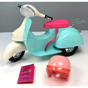 OUR GENERATION Ride in Style Scooter w/ Helmet for 18" Dolls AG Aqua Pink EUC